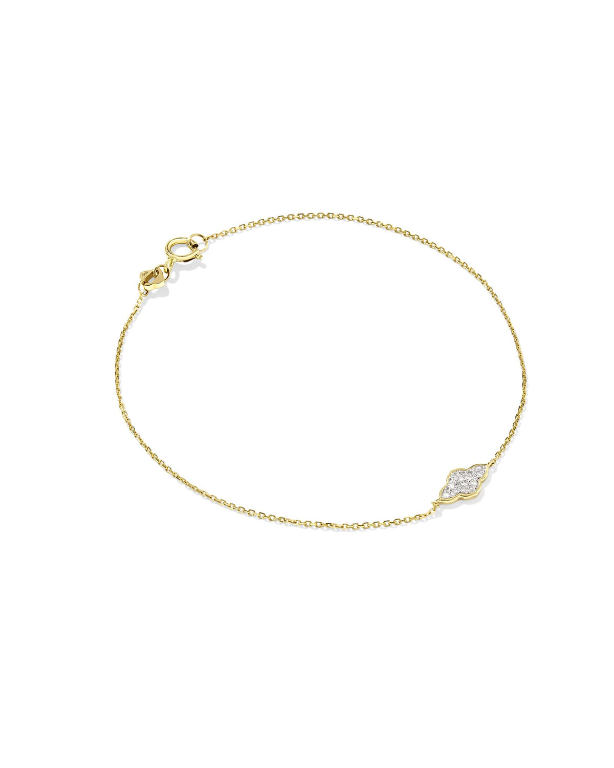 Abbie 14k Yellow Gold Pave Delicate Chain Bracelet