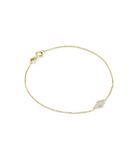 Abbie 14k Yellow Gold Pave Delicate Chain Bracelet