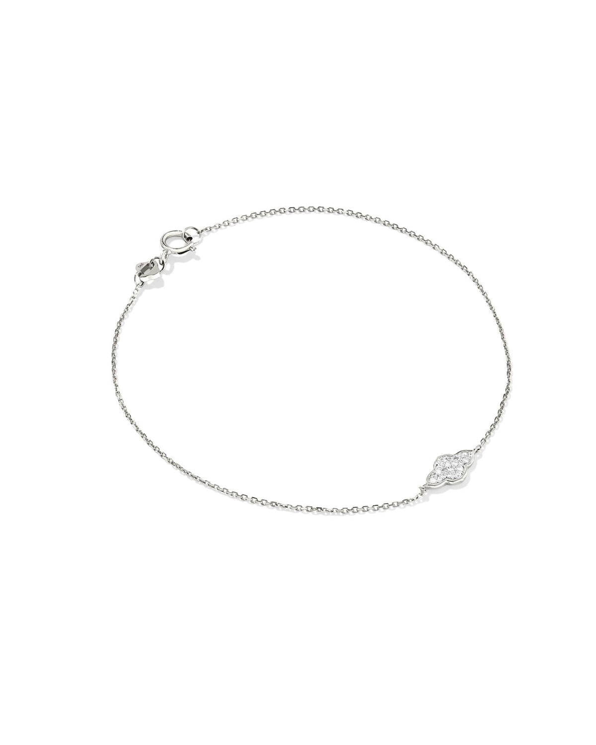 Abbie 14k White Gold Pave Delicate Chain Bracelet