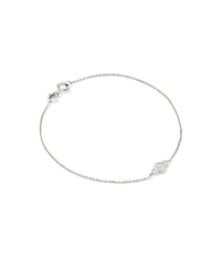 Abbie 14k White Gold Pave Delicate Chain Bracelet