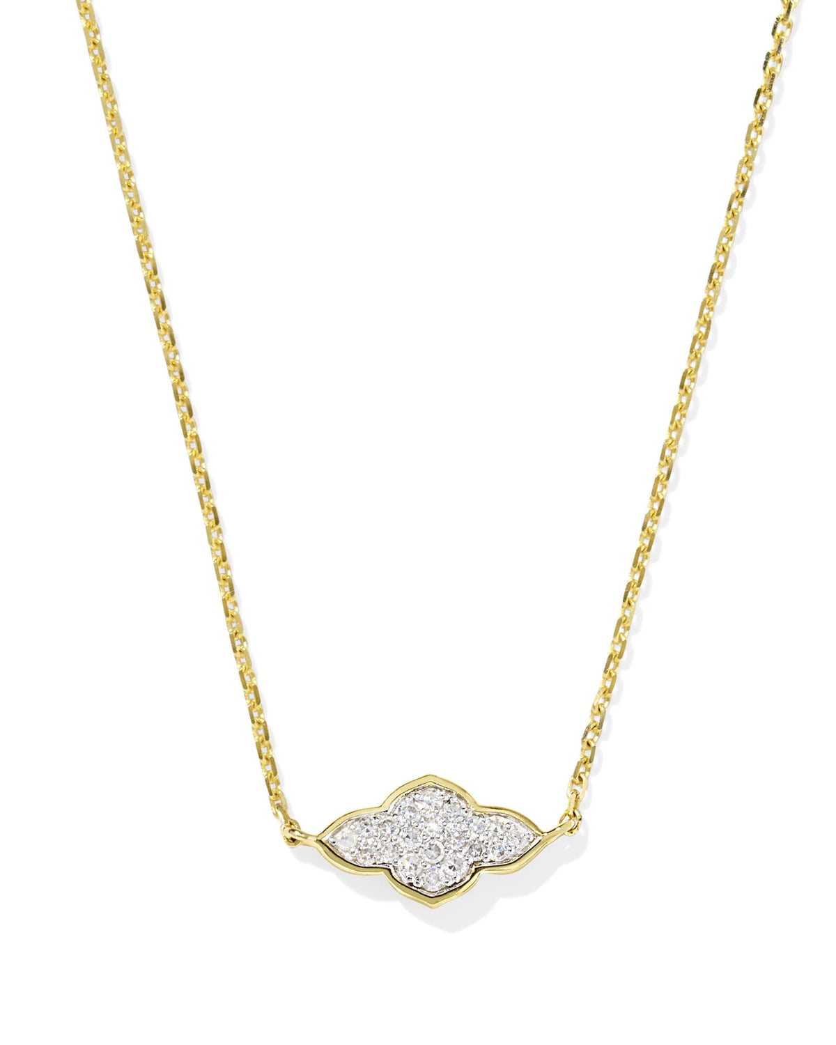 Abbie 14k Yellow Gold Pave Pendant Necklace
