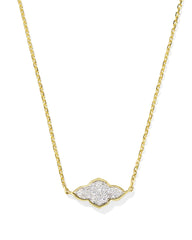 Abbie 14k Yellow Gold Pave Pendant Necklace