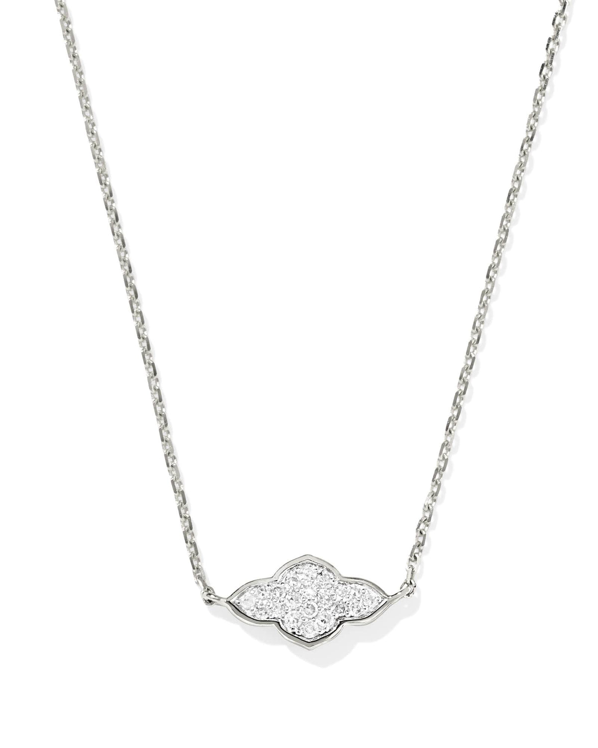 Abbie 14k White Gold Pave Pendant Necklace