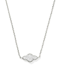 Abbie 14k White Gold Pave Pendant Necklace