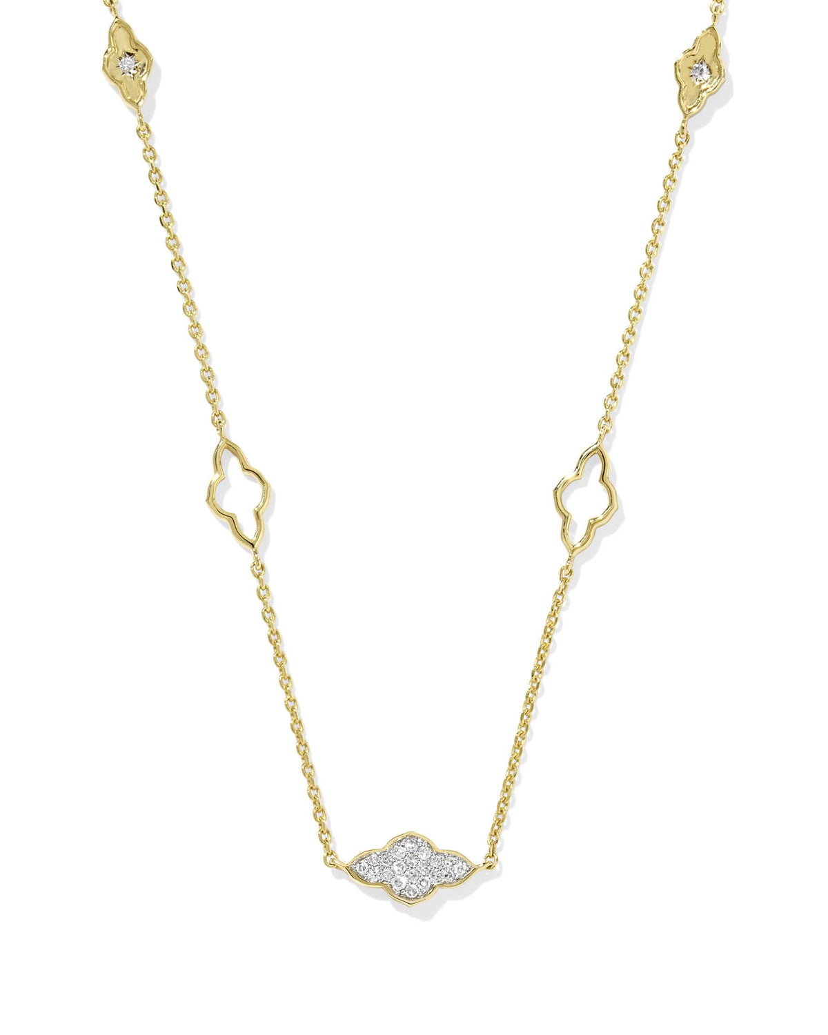 Abbie 14k Yellow Gold Pave Strand Necklace