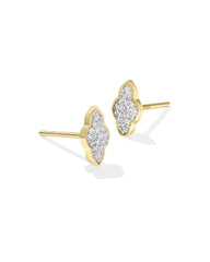 Abbie 14k Yellow Gold Pave Stud Earrings