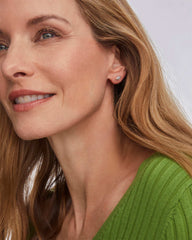 Abbie 14k Yellow Gold Pave Stud Earrings