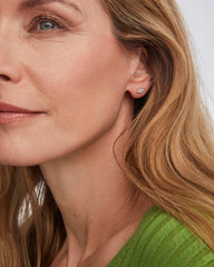 Abbie 14k Yellow Gold Pave Stud Earrings