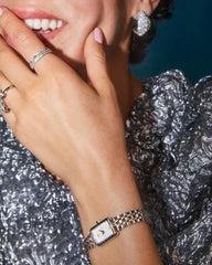 Adela Two Tone Stainless Steel Watch in Ivory Mother-of-Pearl