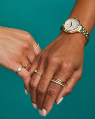 Alex Gold Tone Stainless Steel 35mm Narrow Watch in Ivory Mother-of-Pearl