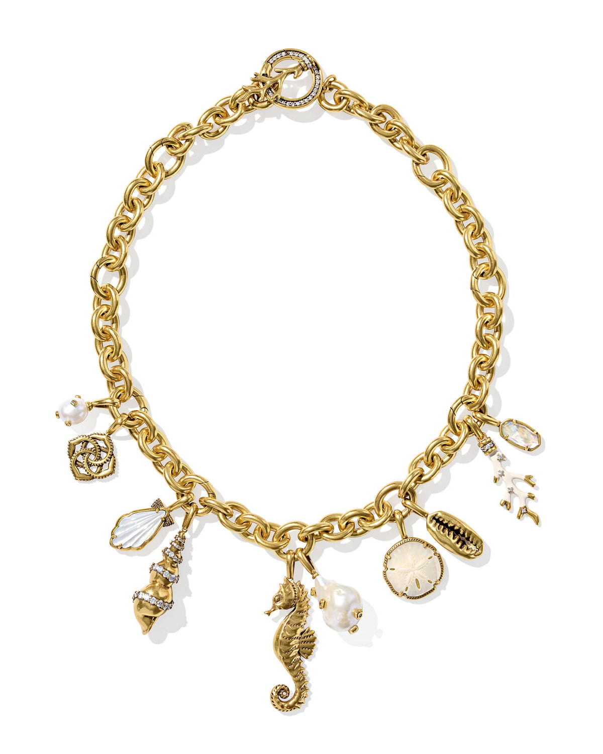 Alexa Gold Statement Charm Necklace