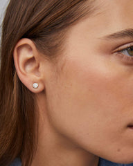 1 ct Lab Grown White Diamond Audrey Stud Earrings in 14k Yellow Gold