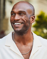 Beck Round Box Chain Necklace in Oxidized Sterling Silver