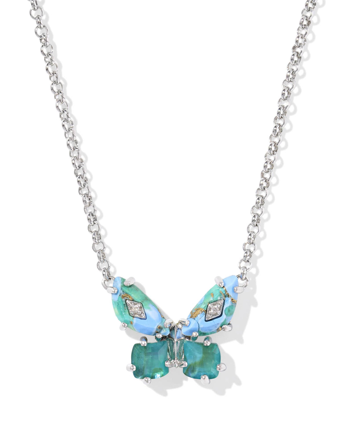 Bianca Butterfly Silver Short Pendant Necklace