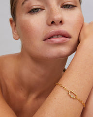 Bristol 18k Gold Vermeil Chain Bracelet in White Sapphire