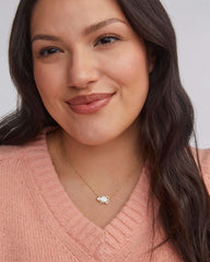 Cheer Gold Short Pendant Necklace in White Mother-of-Pearl