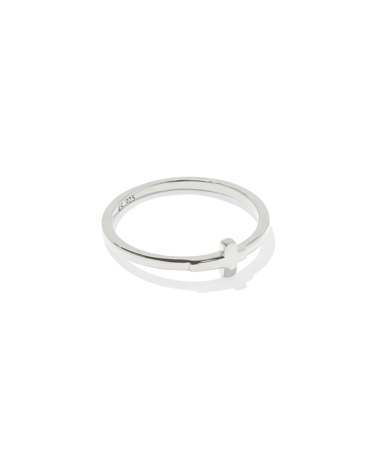 Cross Inline Band Ring in Sterling Silver