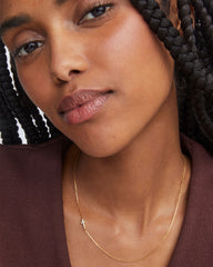 Cross 18k Gold Vermeil Inline Pave Necklace in White Topaz