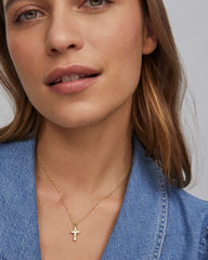 Cross Pendant Necklace in Gold