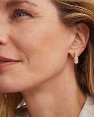 6 ct Lab Grown White Diamond Custom Elisa Drop Earrings in 14k Yellow Gold