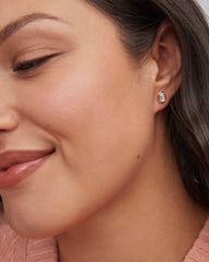 1 ct Lab Grown White Diamond Custom Elisa Stud Earrings in 14k Yellow Gold