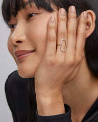 Dani 14k Yellow Gold Open Ring in White Diamond