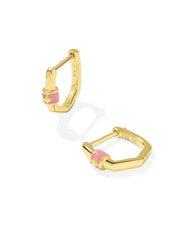 Davie 18k Gold Vermeil Enamel Huggie Earrings