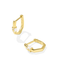 Davie 18k Gold Vermeil Enamel Huggie Earrings