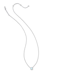 Davie Sterling Silver Pendant Necklace in White Kyocera Opal