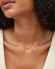 Davie 18k Gold Vermeil Pendant Necklace in Aquamarine