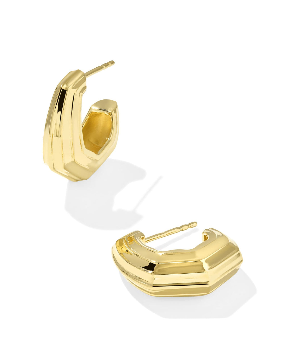 Davie 18k Gold Vermeil Shell Huggie Earrings