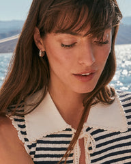 Davie Sterling Silver Shell Huggie Earrings