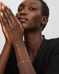 Davie 18k Gold Vermeil Trio Delicate Bracelet in White Sapphire