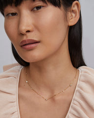 Davie 18k Gold Vermeil Trio Strand Necklace in White Sapphire