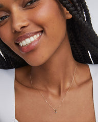 Diamond Accent Letter I 14k Yellow Gold Pendant Necklace in White Diamond