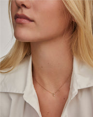 Diamond Accent Letter R 14k Yellow Gold Pendant Necklace in White Diamond