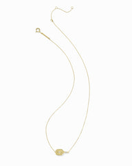 Diamond Accent Pickleball Paddle 14k Yellow Gold Necklace