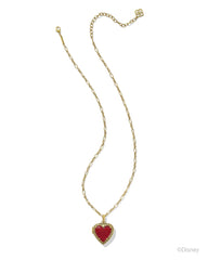 Disney | Kendra Scott Snow White Vintage Gold Locket Short Pendant Necklace in Royal Red Mother-of-Pearl