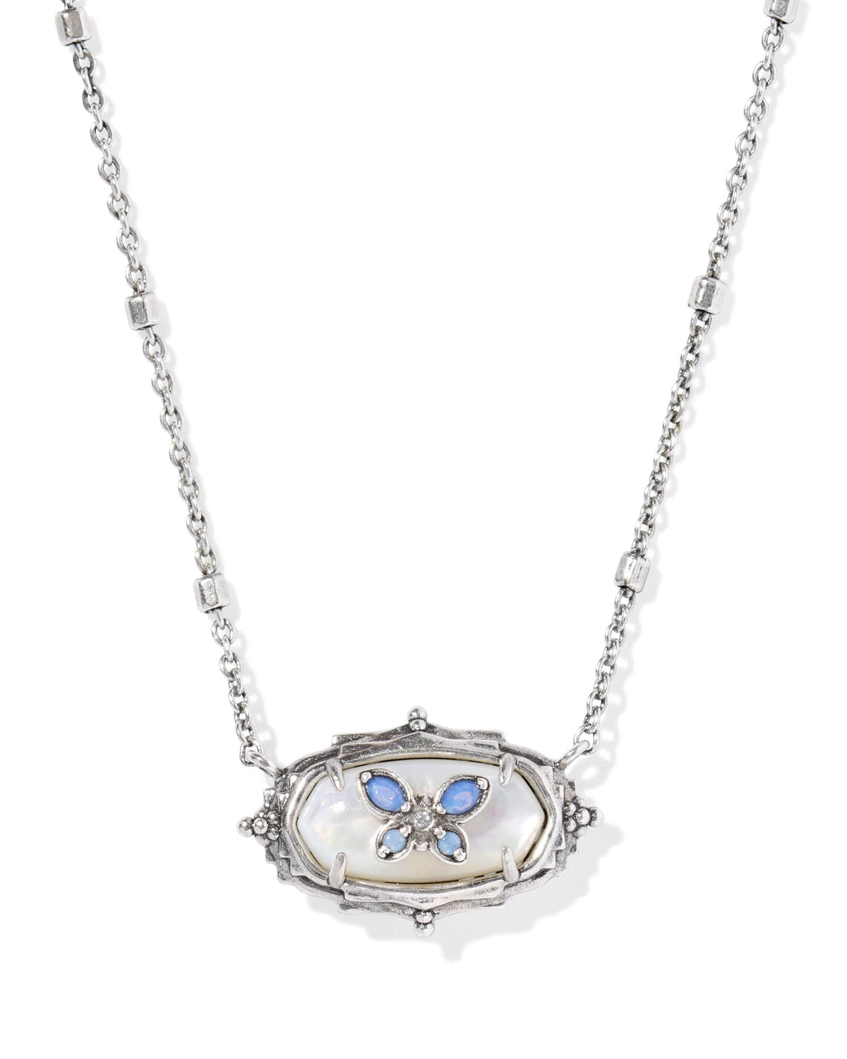 Dolly Parton x Kendra Scott Elisa Butterfly Vintage Silver Short Pendant Necklace