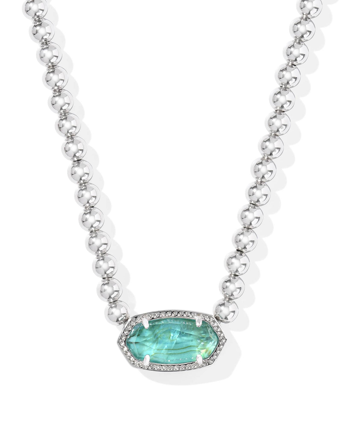 Elisa Silver Beaded Necklace