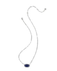 Elisa Enamel Frame Silver Paperclip Necklace