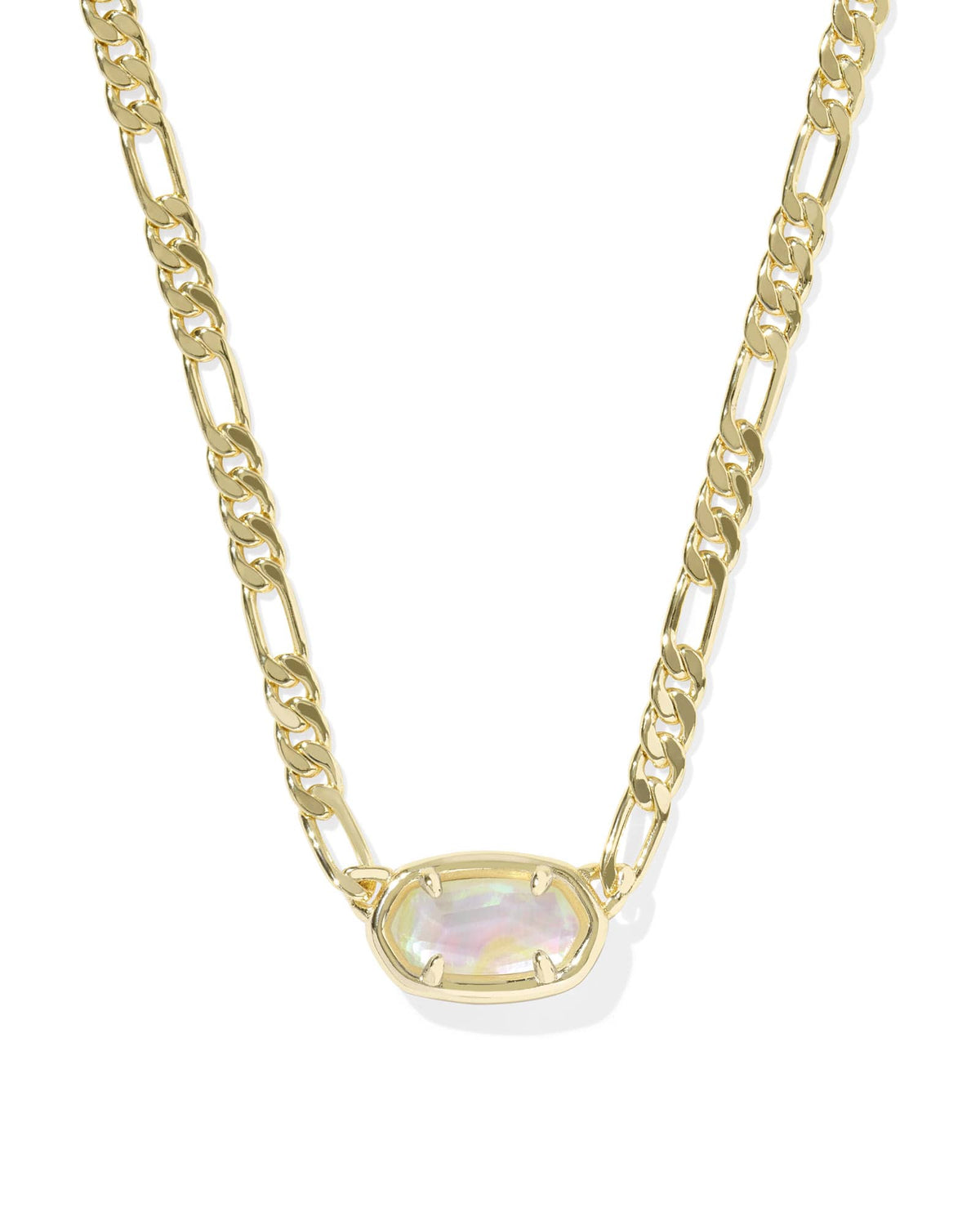 Elisa Gold Figaro Chain Short Pendant Necklace