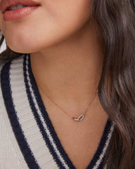 0.24 ct Elisa 14k Yellow Gold Interlocking Pendant Necklace in White Diamond