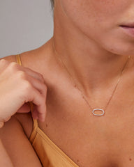 0.17 ct Elisa 14k Yellow Gold Open Frame Pendant Necklace in White Diamond