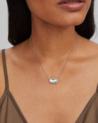 Elisa Silver Pendant Necklace in Dichroic Glass