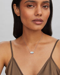 Elisa Silver Pendant Necklace in Dichroic Glass