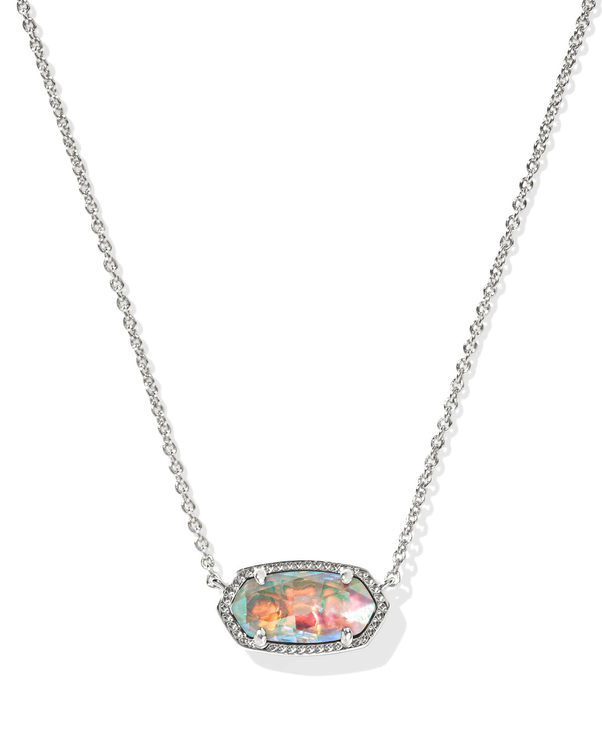 Elisa Silver Pendant Necklace in Dichroic Glass