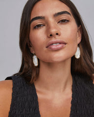 Elle Gold Drop Earrings in Ivory Mother-of-Pearl