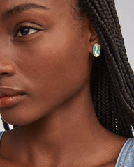 Ellie Gold Stud Earrings in Dichroic Glass