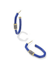 Emery Gold Large Enamel Hoop Earrings